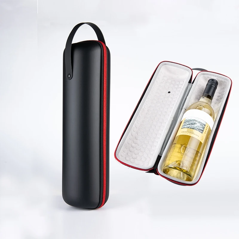Insulation Anti-fall Handle Red Wine Storage Bags Wedding Party Gift Packing Zipper Black Boxes