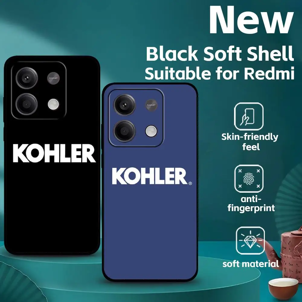 Фото Чехол для телефона Kohler для Xiaomi Redmi17 14C 13C 12C Note 15 14 13 12 Pro Plus S, мягкий черный чехол для телефона. №4