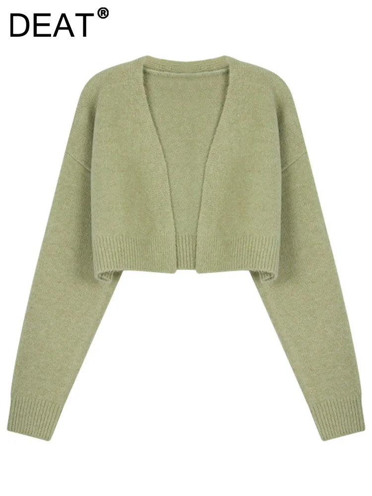 

DEAT 2023 Winter New Women Solid Color Casual Ruched Sweater Coat Patchwork Long Sleeve Fashion Slime Jacket Office Lady 13DA716