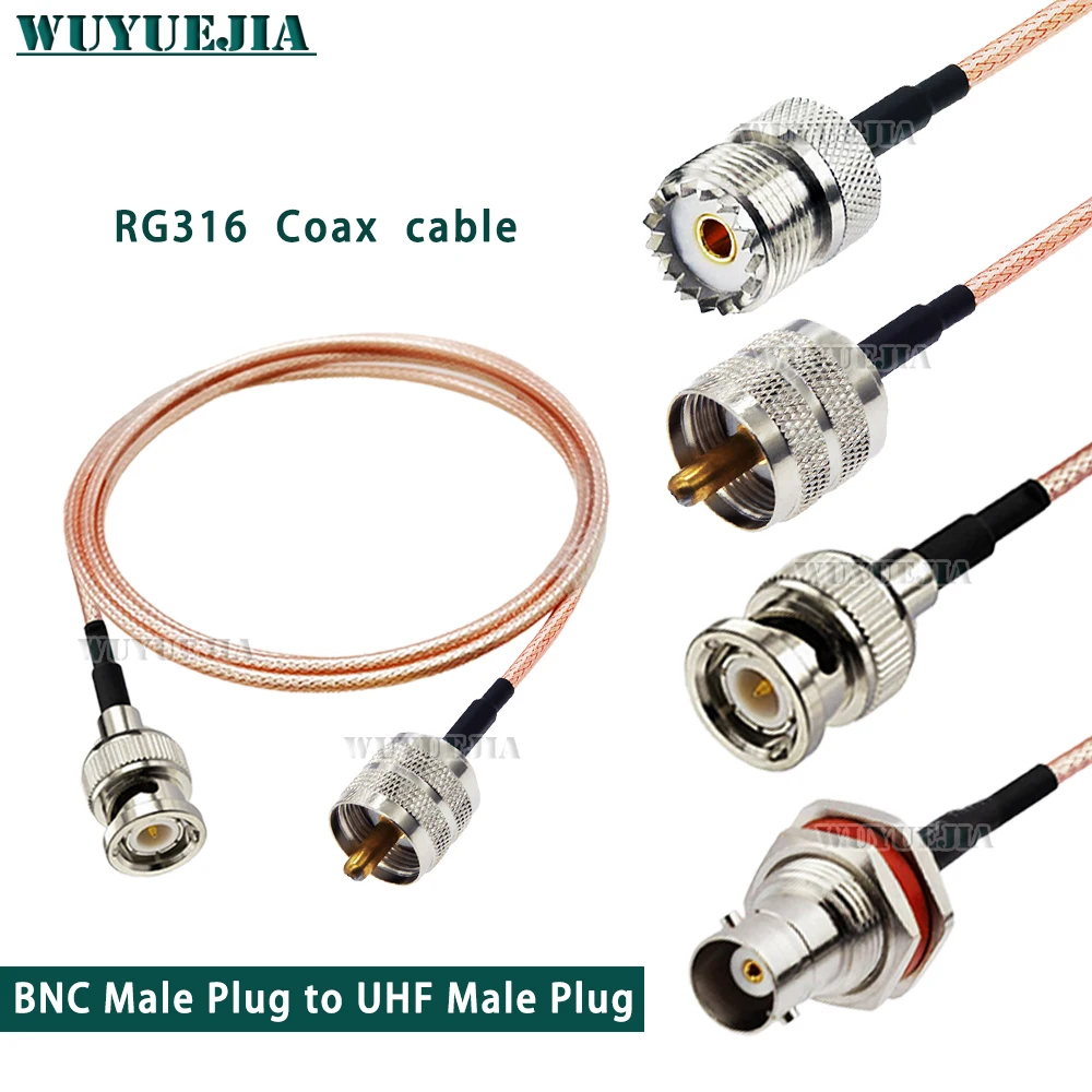 

BNC Type to UHF Type Male Plug / Female Jack Jumper Pigtail 50 Ohm RG316 Antenna Cable for CB Radio Ham Radio Radio Scanner