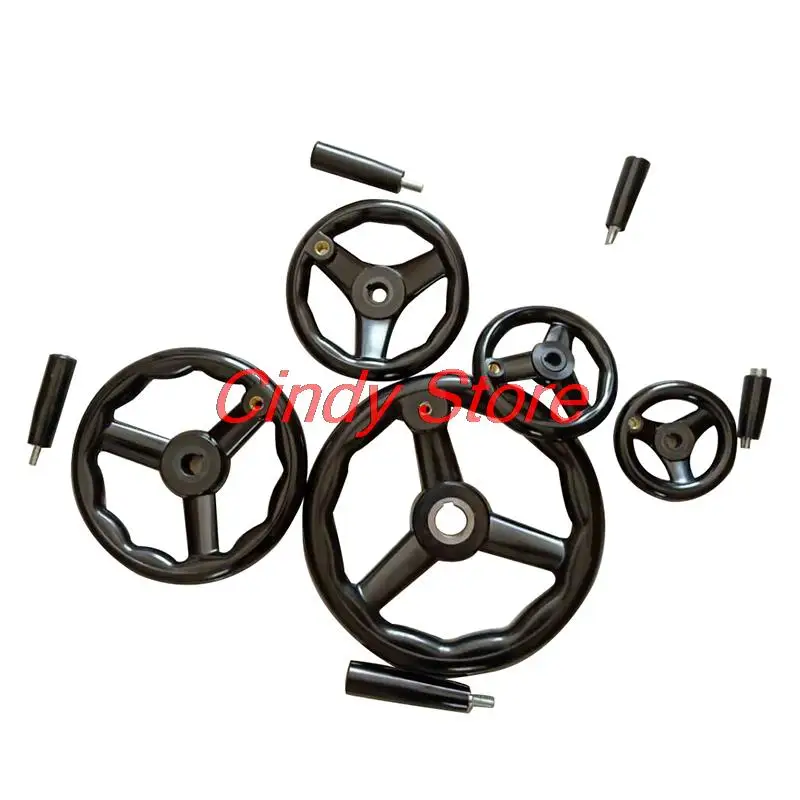 

Черный фрезерно-токарный станок с ЧПУ, маховик со спицами