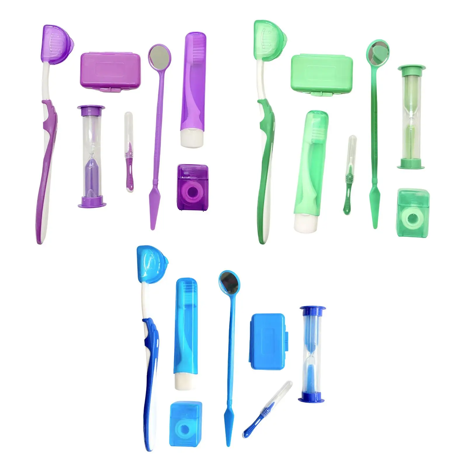 

8 Kit Set Oral Care Cleaning Tools Mouth Mirror Floss Thread