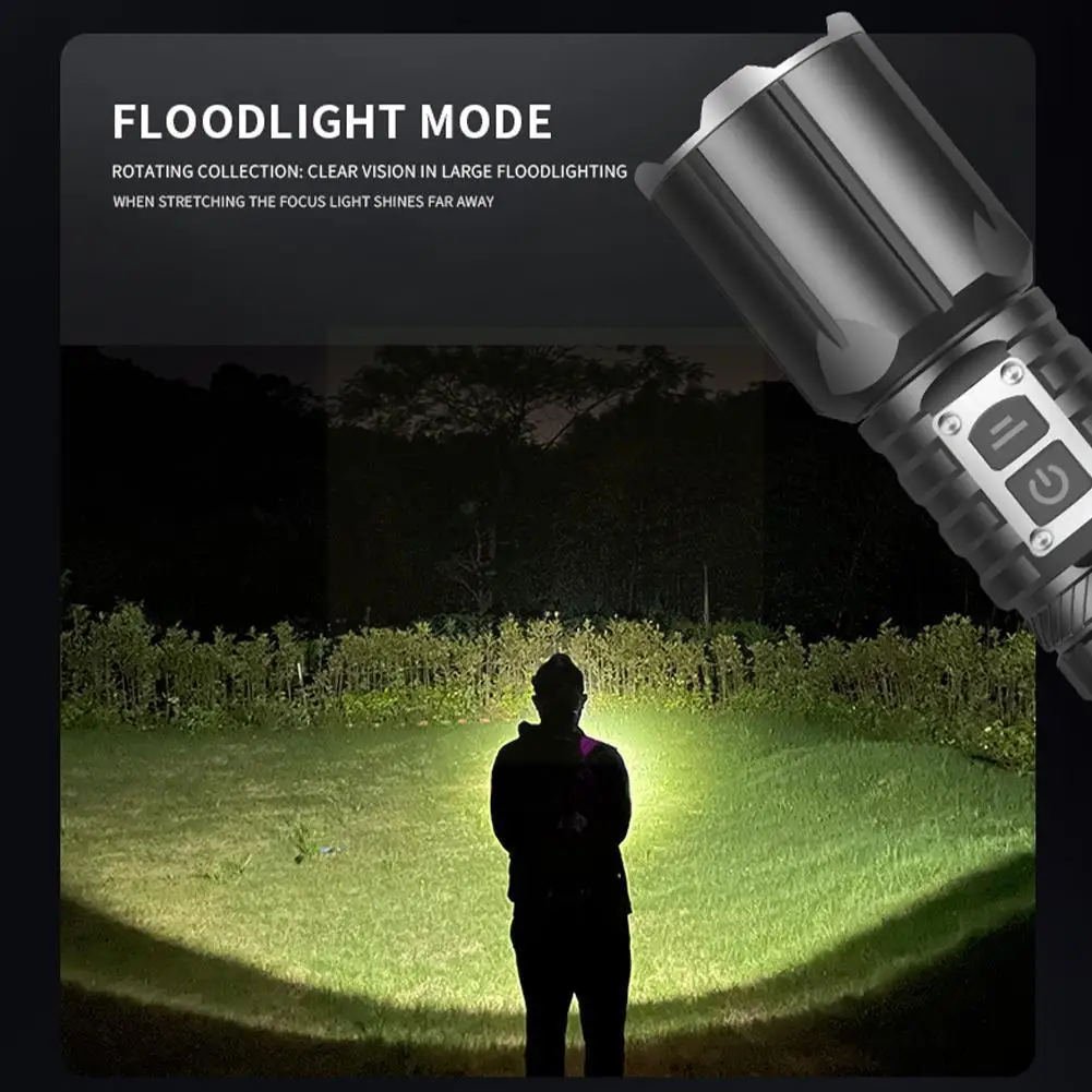 

1990000 Lumens XHP199 Powerful Flashlight 26650 XHP50 Rechargeable flashlight Light High Torch Tactical Power Lantern LED F L9W1