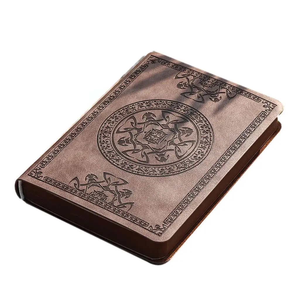 

A6 Pocket Type Small Creativity Notebook Portable Vintage Pattern Gifts Stationery Leather Journaling Notebook Diary Pu Not D5l9