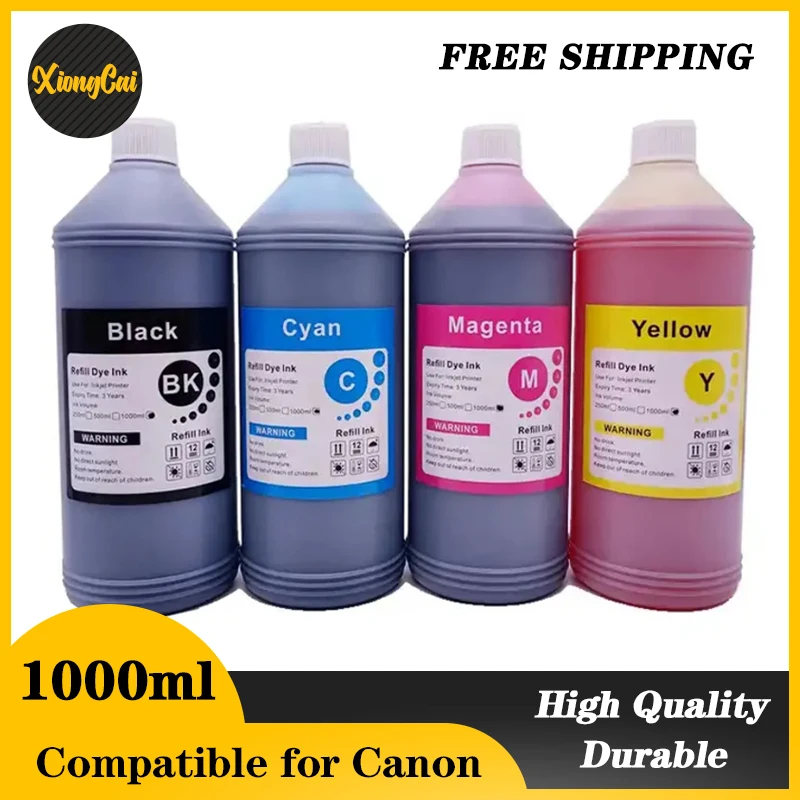 

1000ML 1KG Liter Black C M Y Refill Dye Based Ink Kit Replacement For Epson Canon HP Brother Lexmark Samsung Dell Inkjet Printer