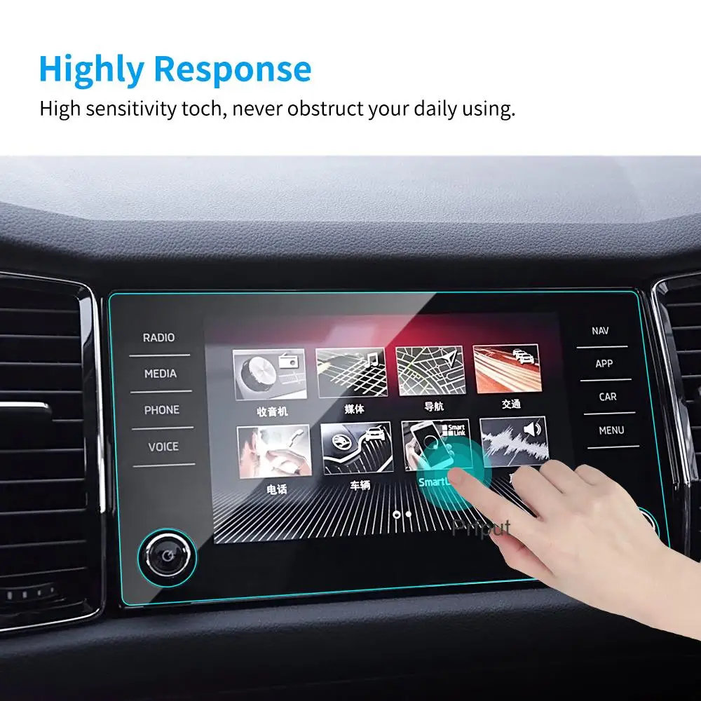 

Защитная пленка из закаленного стекла для Skoda Kodiaq Karoq 2017-2020, автомобильная GPS-навигация, Стайлинг автомобиля, авто аксессуары для интерьера