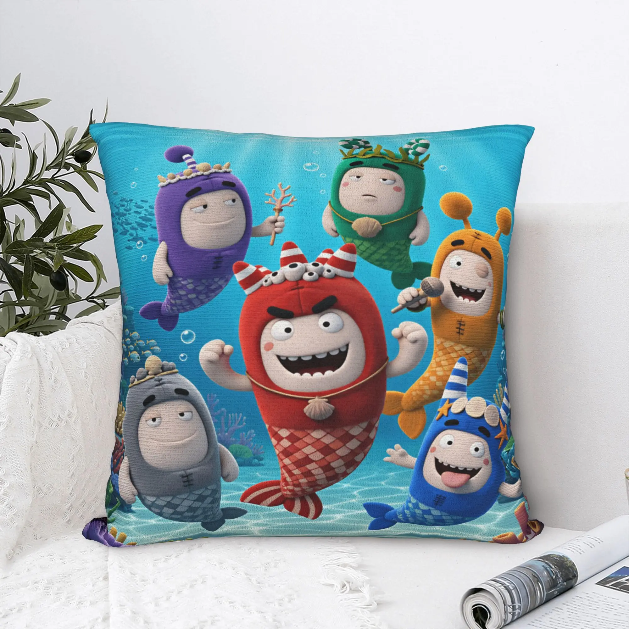 Чехол для подушки с героями мультфильмов Oddbodes, современный чехол для подушки для дивана, кровати, гостиной, индивидуальный чехол для подушки, подарок на день рождения (art.: 3920dbf11b140) - 3920dbf11b140