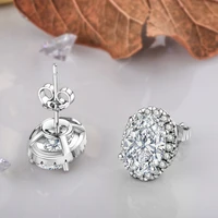 100 real s925 sterling silver garnet jewelry moissanite earring fine silver 925 aros mujer orejamoissanite gemstone earrings