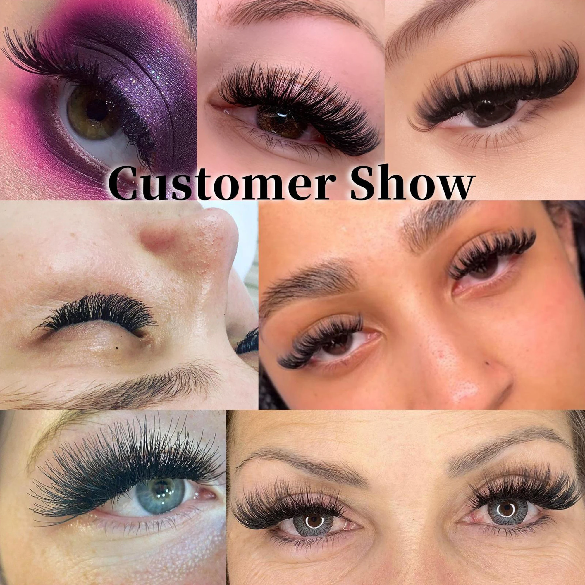 640 Cluster d Volumen Wimpern DIY flauschige 10-16mm gemischte широкая 0 07mm Dicke 20D 30D 40D 50D