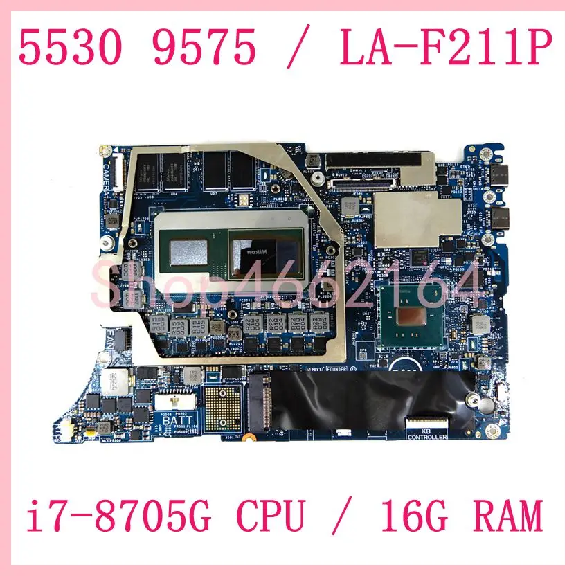 

DAZ10 LA-F211P i7-8705G CPU 16G RAM Notebook Mainboard CN 0N338G For DELL XPS 15 9575 2-in-1 Laptop Motherboard 100% Tested OK