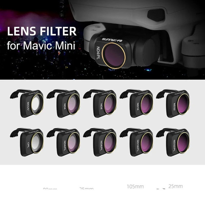 

Mavic Mini 2 Gimbal Camera Lens Filter MCUV CPL ND/PL Drone Filter Set ND4 ND8 ND16 ND32 for DJI Mavic Mini SE Drone Accessories