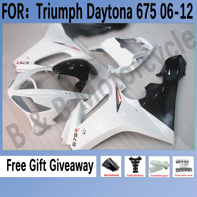 

NEW ABS Motorcycle Injection Mold 100％ Fairings Kit For Triumph Daytona 675 06 07 08 675R 09 10 11 12 Bodywork Fairing White