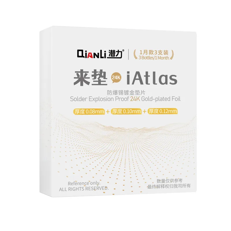 

Qianli iAtlas 24k 0,08/0,1/0,12 Взрывозащищенная Оловянная позолоченная прокладка, легко Оловянная для реболлинга BGA телефона
