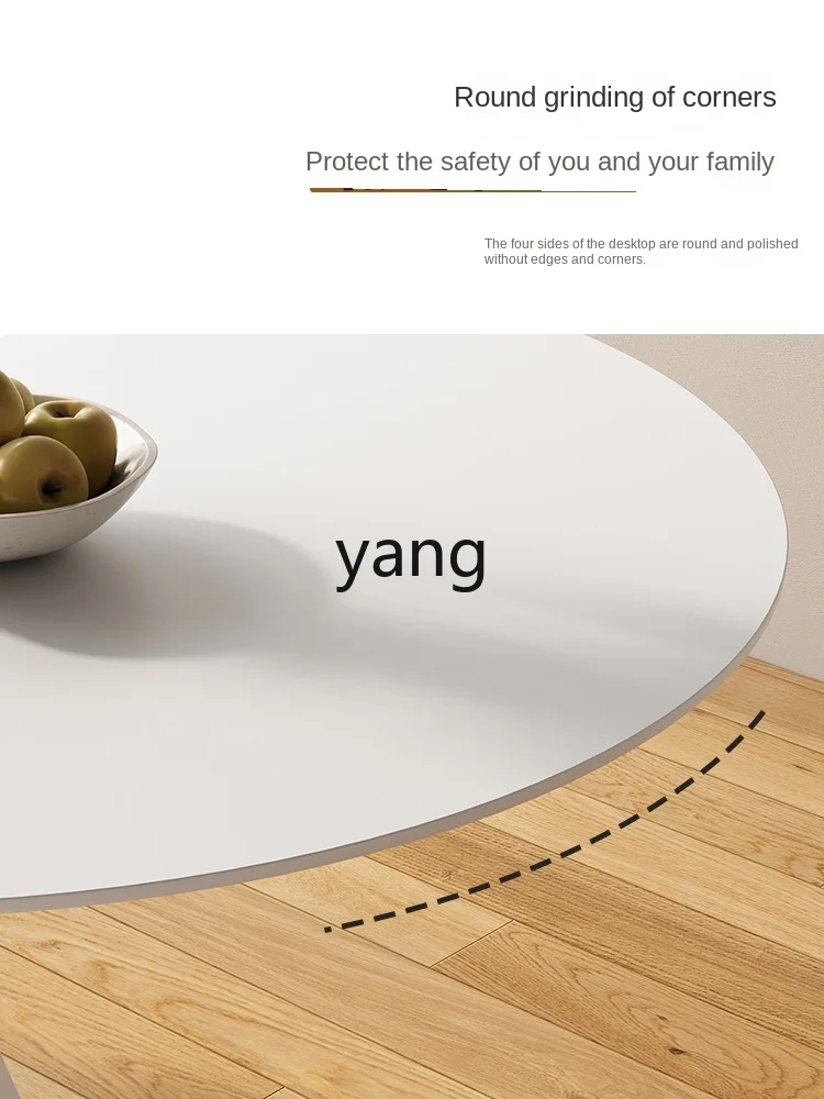 LXL крем-стиль каменная тарелка обеденный стол круглый белый согласование Delifeng