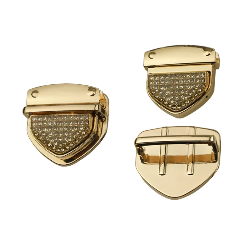 

2023 Custom Metal Gold Silver Mini Purse Snap Lock Handbag Hardware Clasp Decor Push Closure Turn Twist Lock
