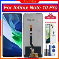 ansimba original lcd for infinix note 10 pro x695 lcd display touch screen digitizer assembly replacement with free clear case
