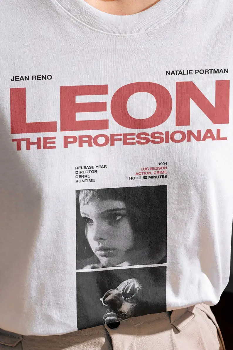 Leon профессиональная футболка винтаж классическое кино Тяжелая выцветающая