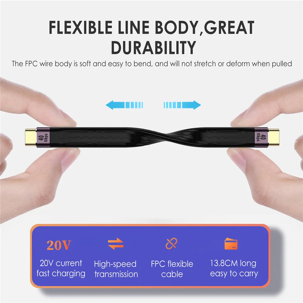 USB 4.0 Thunderbolt 3 Type C Charge Cable PD 100W 5A QC Fast Charging Charger 4K@60Hz 40Gbps USB-C Type-c Data Line - купить по