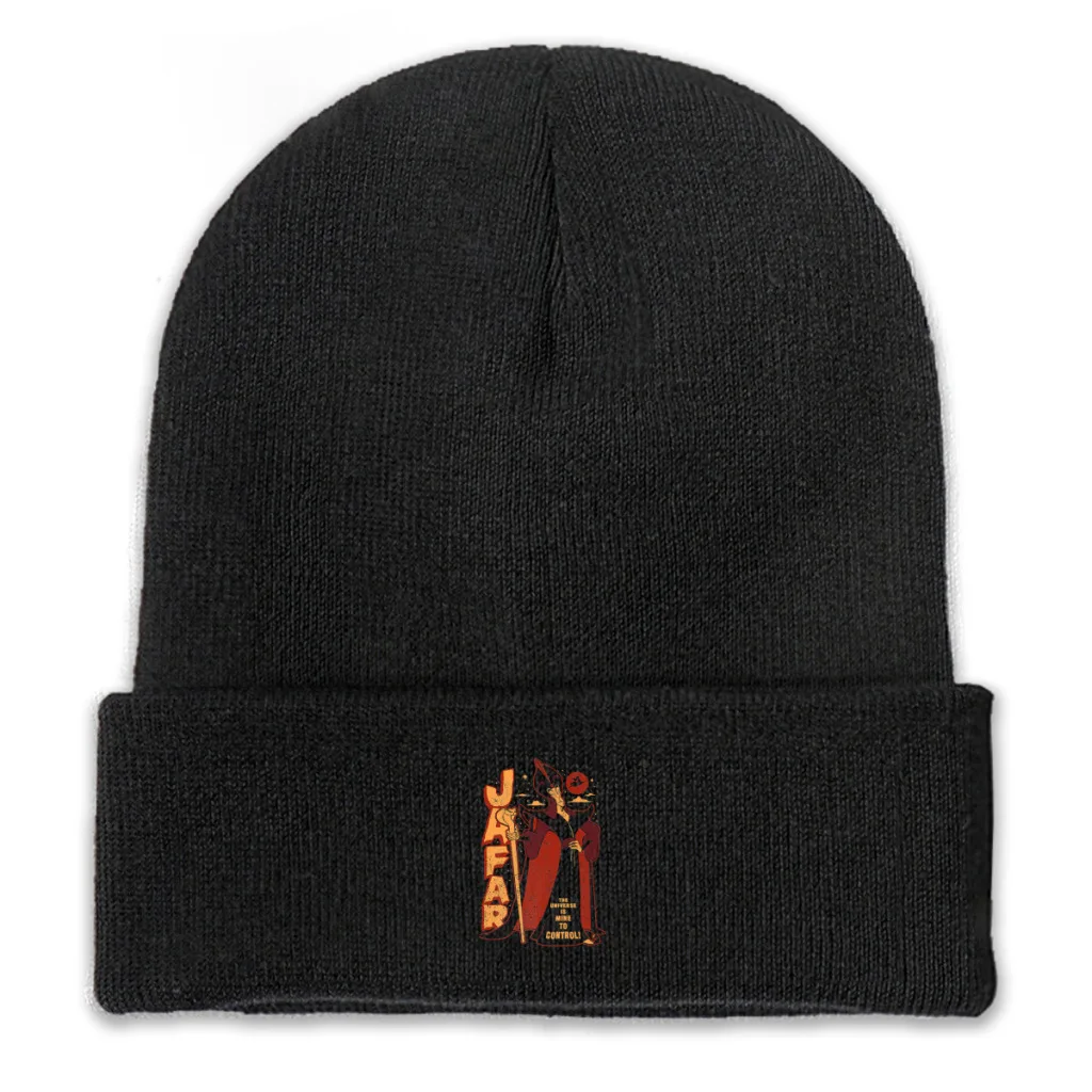 

Вязаная шапка, Зимняя Теплая Шапка-бини с героями Диснея из фильма Aladdin, шапки-бини Aladdin Jafar Control Freak Essential для мужчин и женщин, модная повседнев...