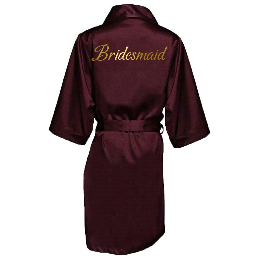 Silk Robe Bride Robe Wine Red Satin Robe Bride Bridesmaid Robes Mother Sister of The Bride Women Wedding Robe Gift Bathrobe