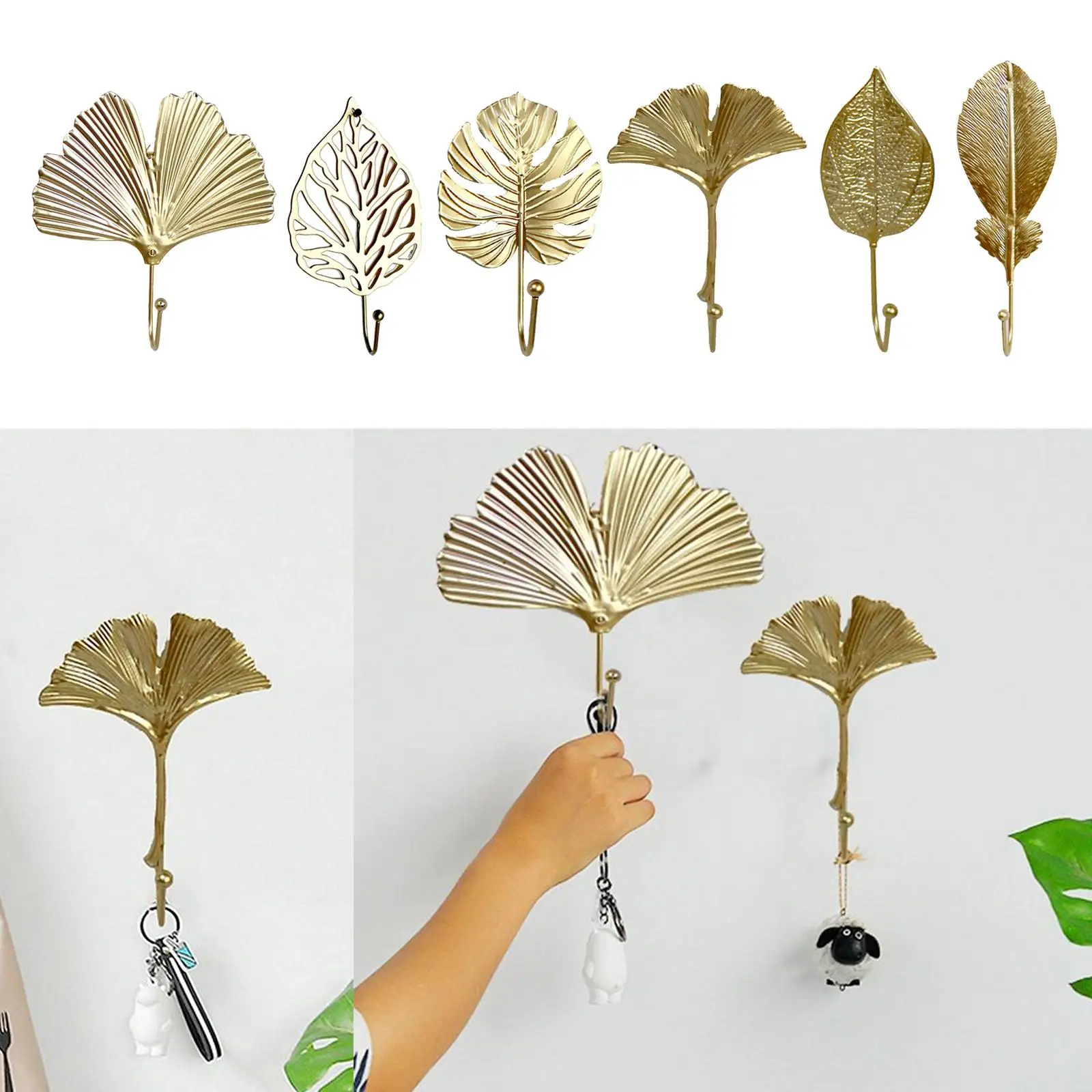 

1Pc Vintage Cast Iron Hat Coat Hooks Wall Rack Hanger Door Hooks Gold A