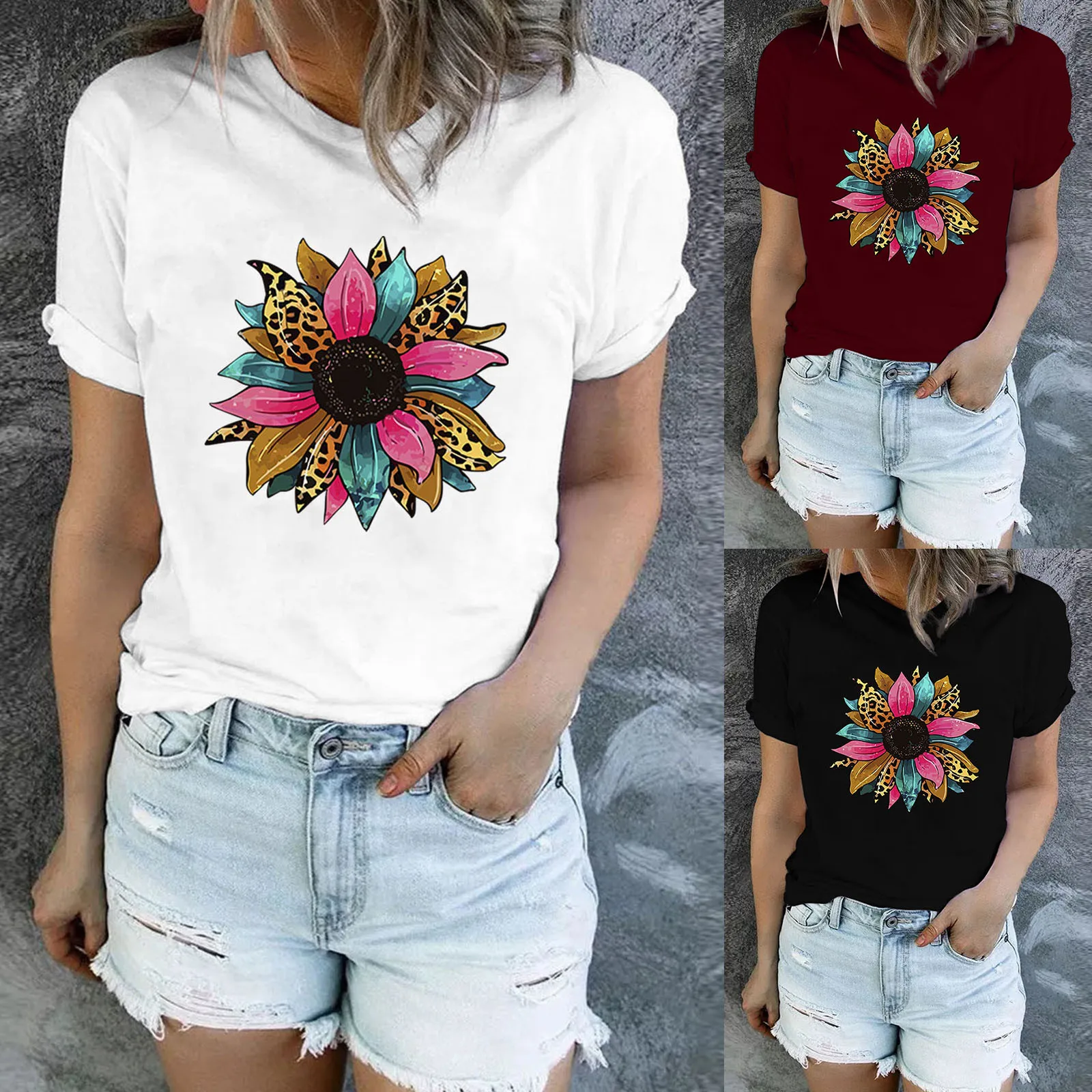 

Oversized Tee Shirts for Women Women Top Blouse Aztec Western Oversized Tee Shirts for Women Casual Womens Tops Short Sleeve