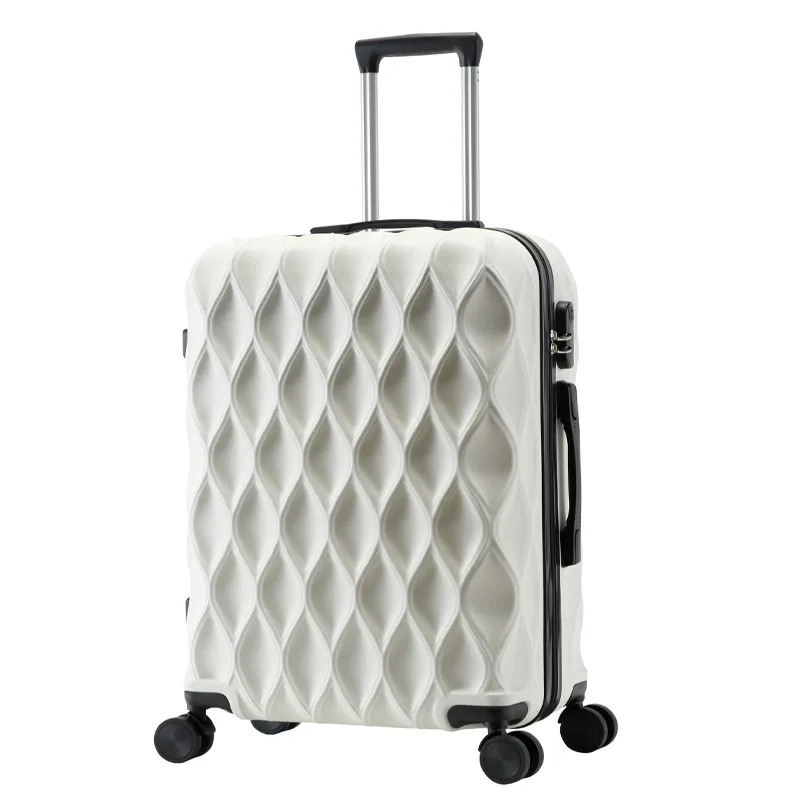 New Suitcase Men Women Travel Password Box Abroad Trolley Case Business Trip Universal Wheel Leather Case Bird's Nest Pattern
