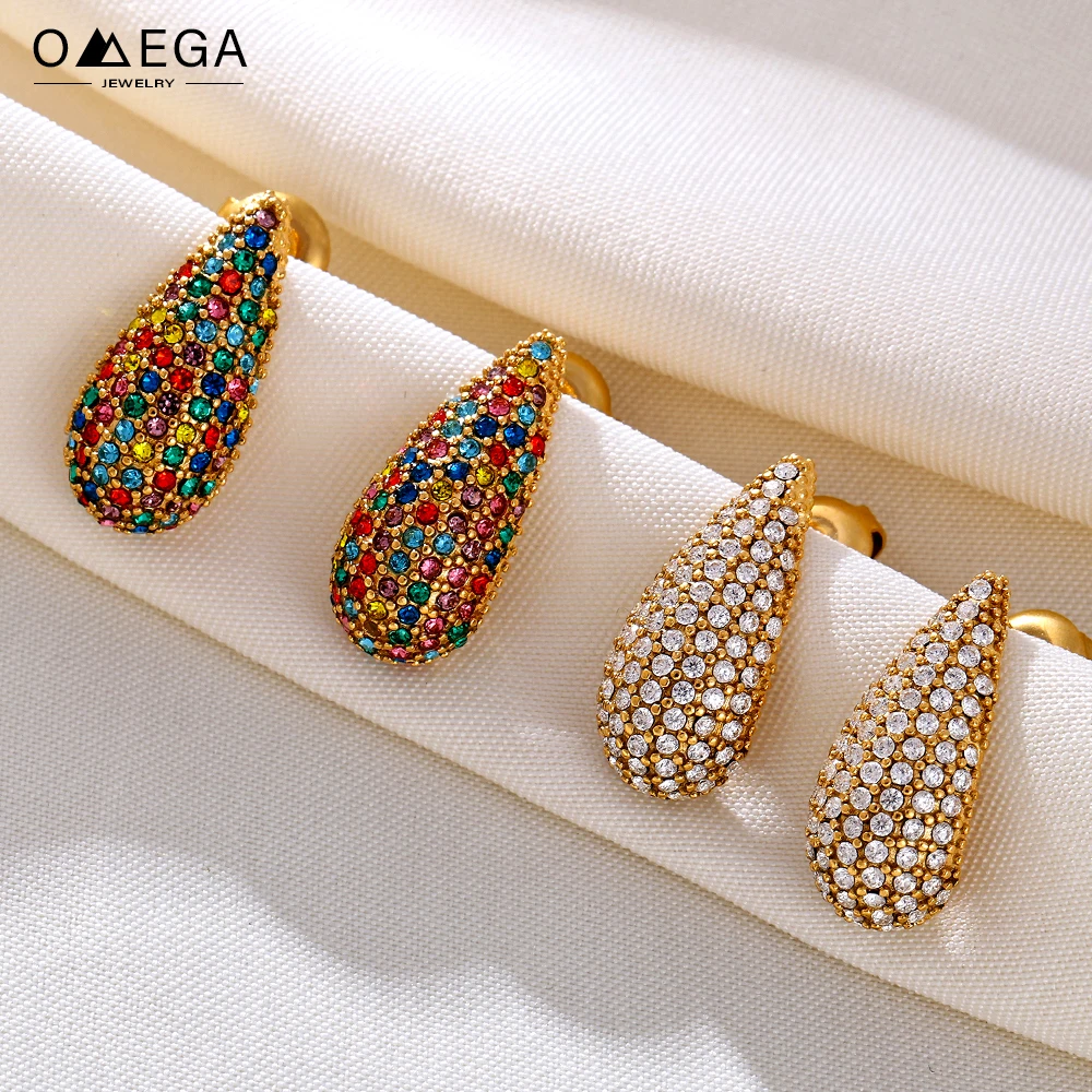 Женские серьги-гвоздики из нержавеющей стали с покрытием 18-каратного золота и