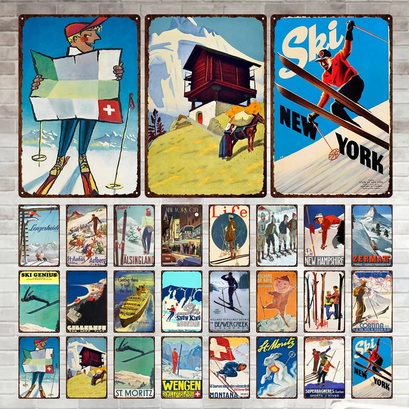 Vintage Metal Tin Sign Winter Holiday Retro Poster Plaque Garage Man Cave Bar Hotel Party Decoration Iron Painting