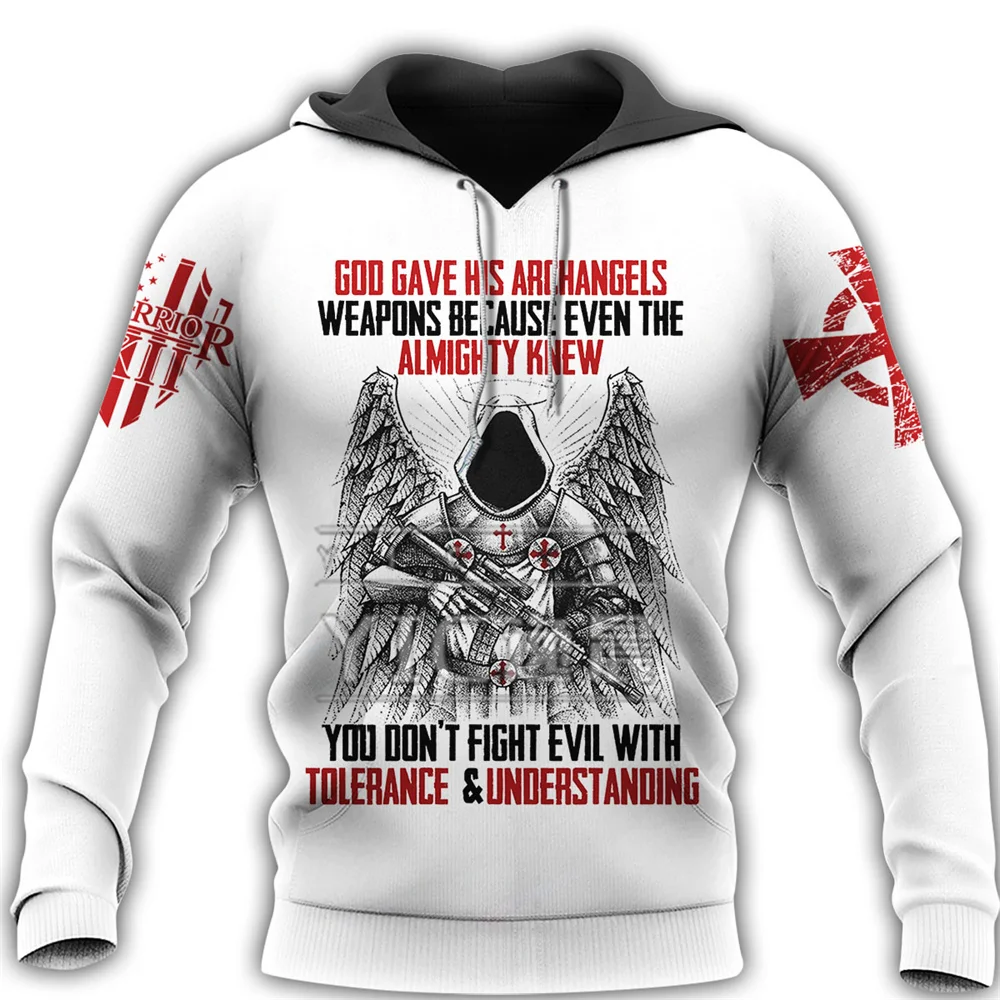 

Retro Samurai Pattern Knights Templar 3D Print Hoodies Casual Of European And American Street Long Sleeve hooded Men Tops