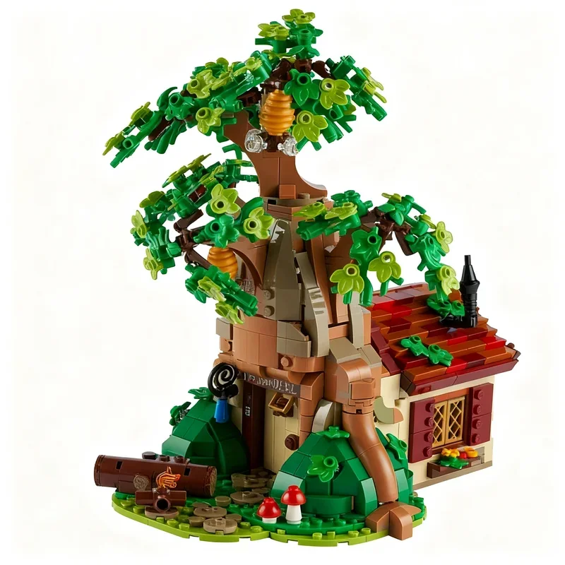 Фото 1265 деталей MOC: Модель мультяшного медведя, креативные строительные блоки, игрушка для самостоятельной сборки, подарок на день рождения, инженерные кирпичики, подарки №1