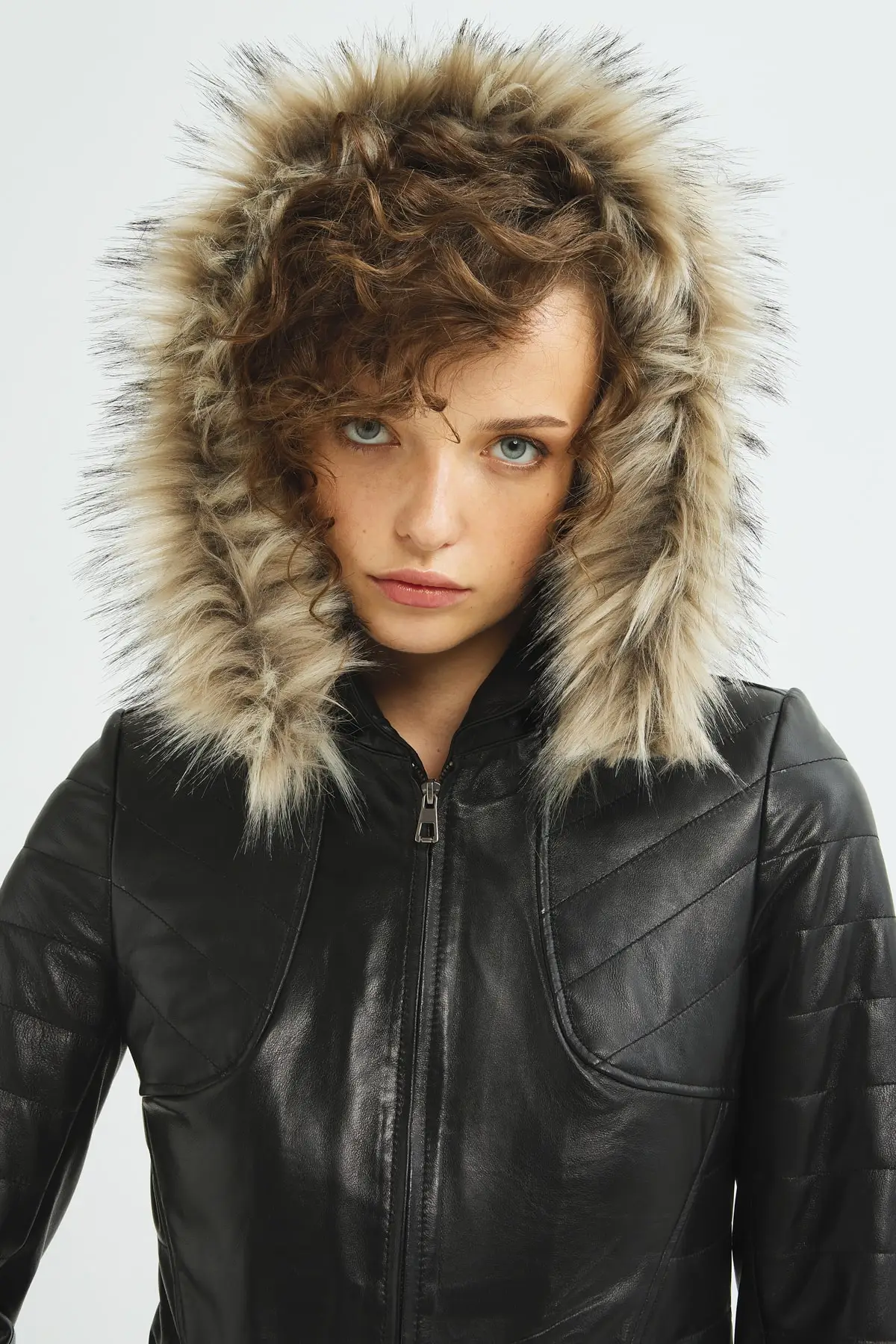 Genuine leather hooded overcoat real sheepskin sports jacket autumn winter season clothing new fashion clothing collar waterproof