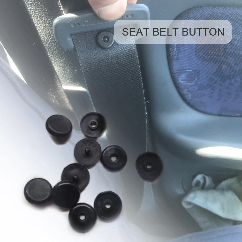 

10 Pieces Of Auto Parts Black Plastic Car Seat Belt Stopper Pitch Limit Buckle Clip Retainer Seat Belt Stop Button Accessories