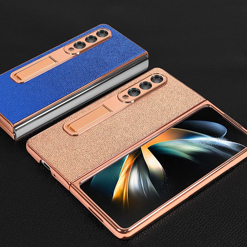 Чехол для телефона Vietao с золотым покрытием Samsung Galaxy Z Fold 3 5G 4 5 роскошный кожаный