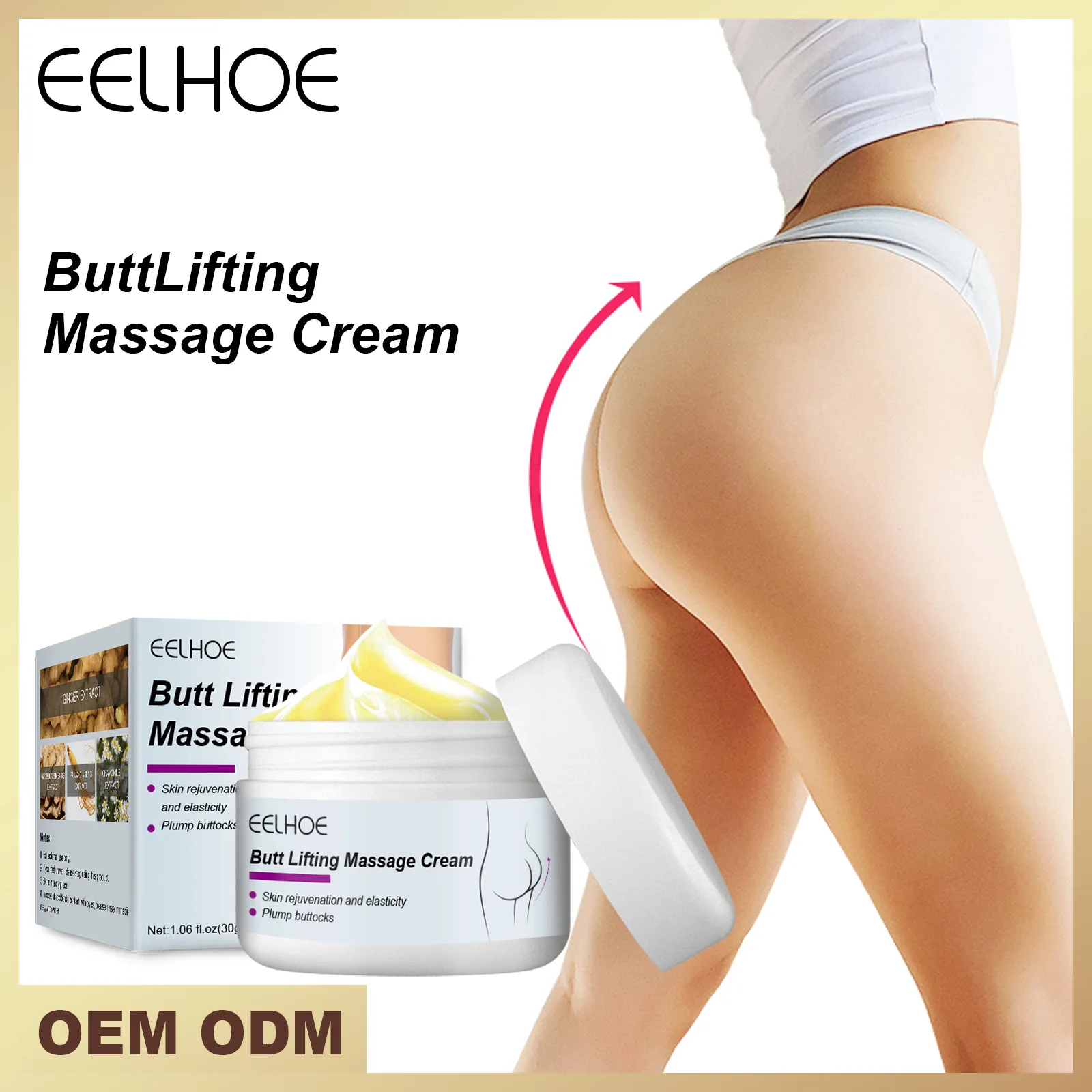 EELHOE Hip Massage Cream Hip Shaping Firming Lifting Hip Massage Slimming Cream for Women