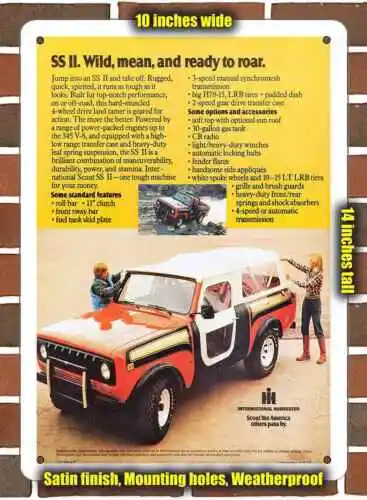 Металлический знак-1977 International Scout SS II- 10x14 дюймов