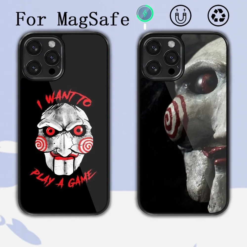 Чехол для телефона с изображением фильма пилы iPhone 14 13 12 11 15 Pro Max Plus Magsafe Магнитный