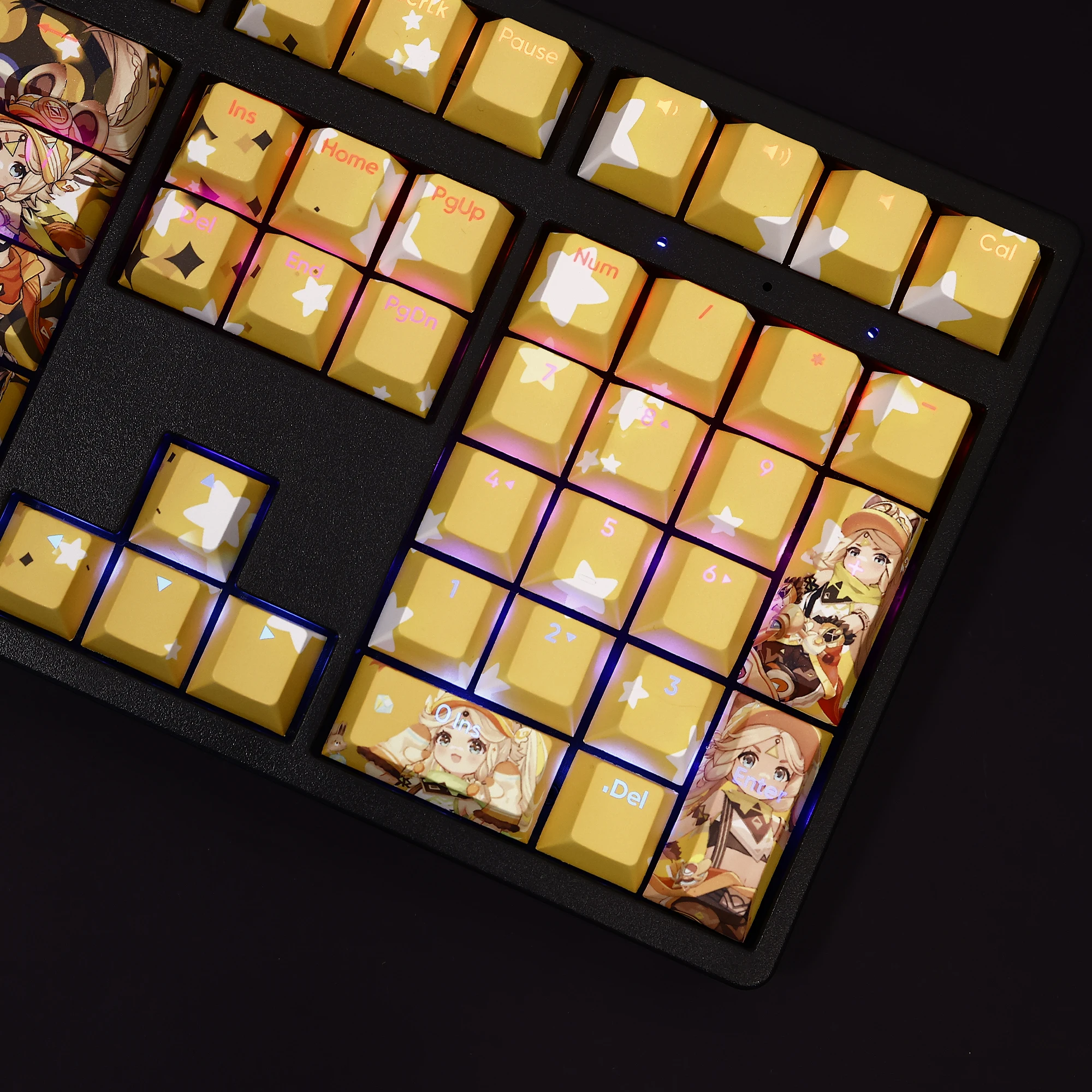 Kachina PBT 108 колпачки для клавиш Genshin Impact крышка ключей сублимационная краска