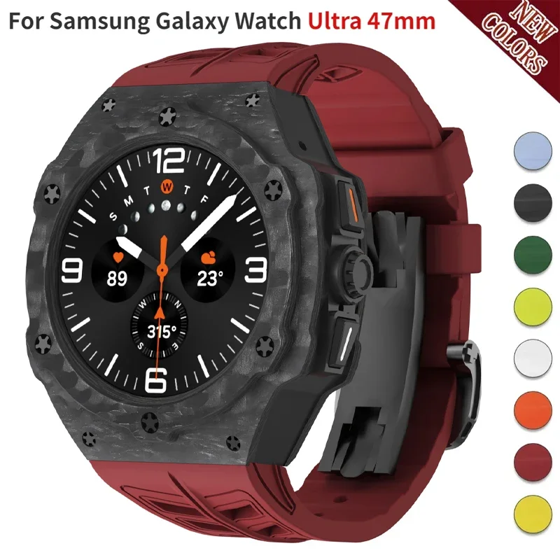Роскошный модификационный комплект для Samsung Galaxy Watch Ultra 47 мм чехол из углеродного