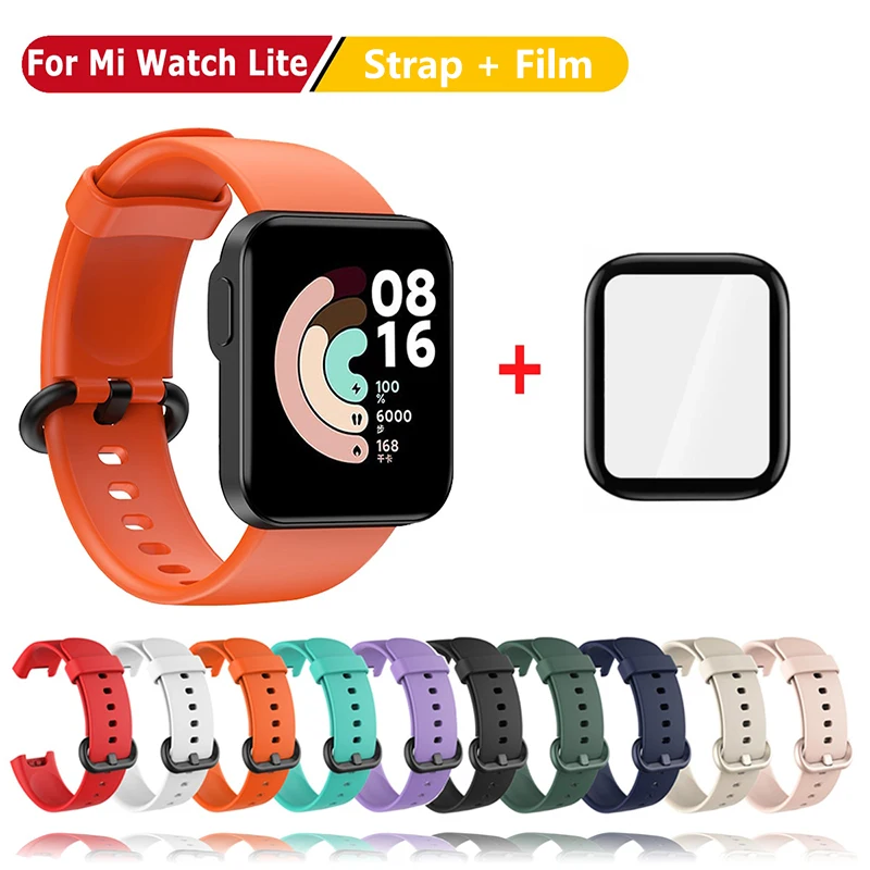 

Ремешок для часов Xiaomi Mi Watch Lite, сменный мягкий силиконовый браслет для Redmi Watch 2 Lite, защитная пленка