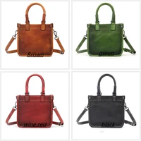 simple womens bag retro style solid color small square bag shoulder messenger bag handbag