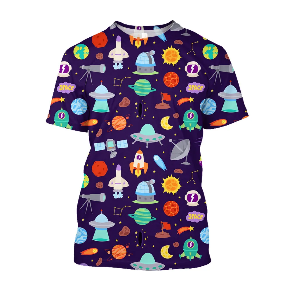 

Jumeast 3D Cartoon Space Universe Printed Men T-shirts 2000s Aesthetic Casual Smooth Oversize T Shirt Premium Clothes T-shirty