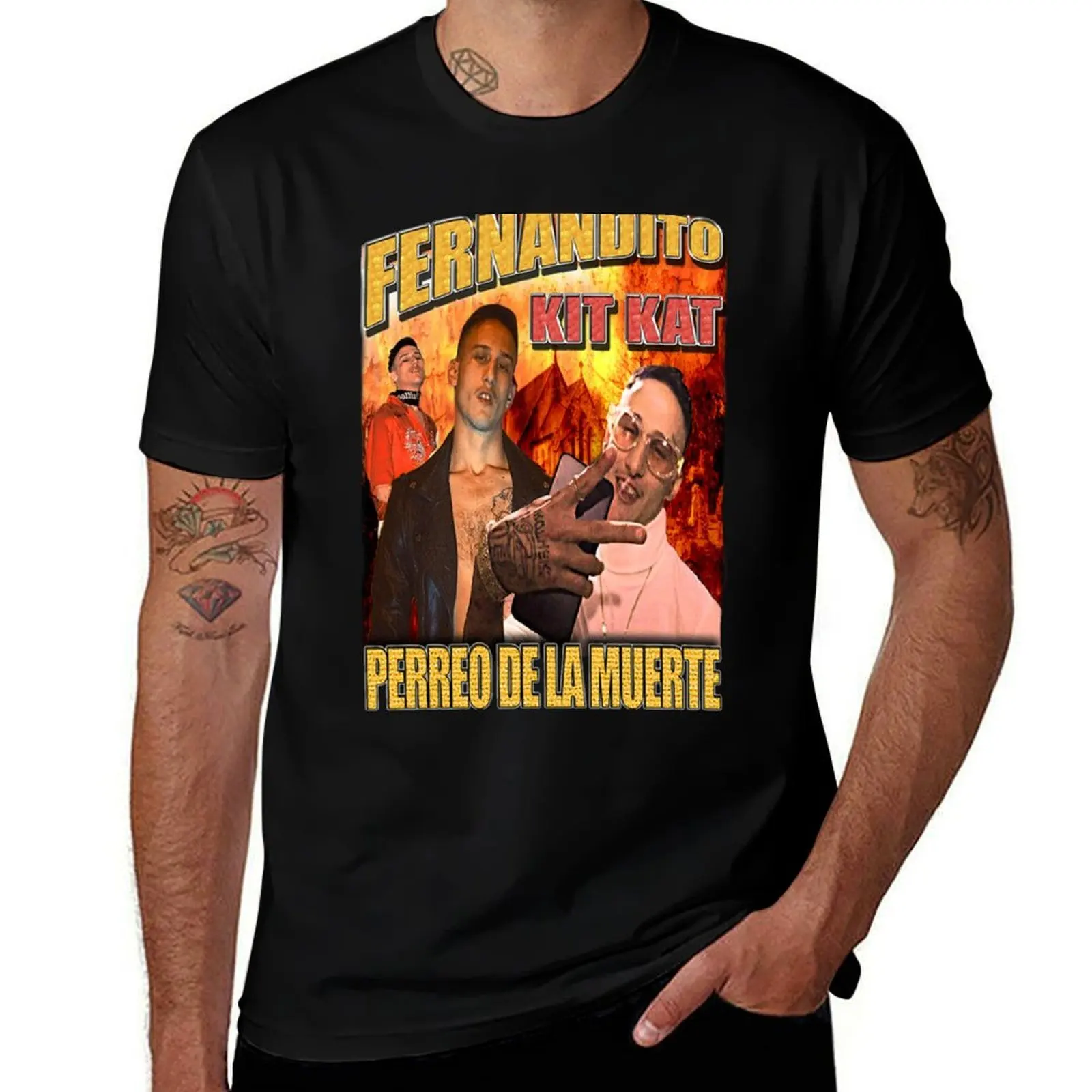 Фото Футболка Fernandito Kit Kat Perreo of Death (Yung Beef) с графическим принтом, повседневная, на каждый день №1