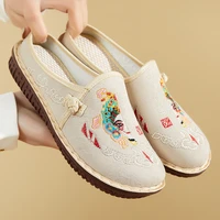 new cloth shoes 2022 new chinese style casual shoes students mori semi drag single shoes ethnic style embroidered shoes