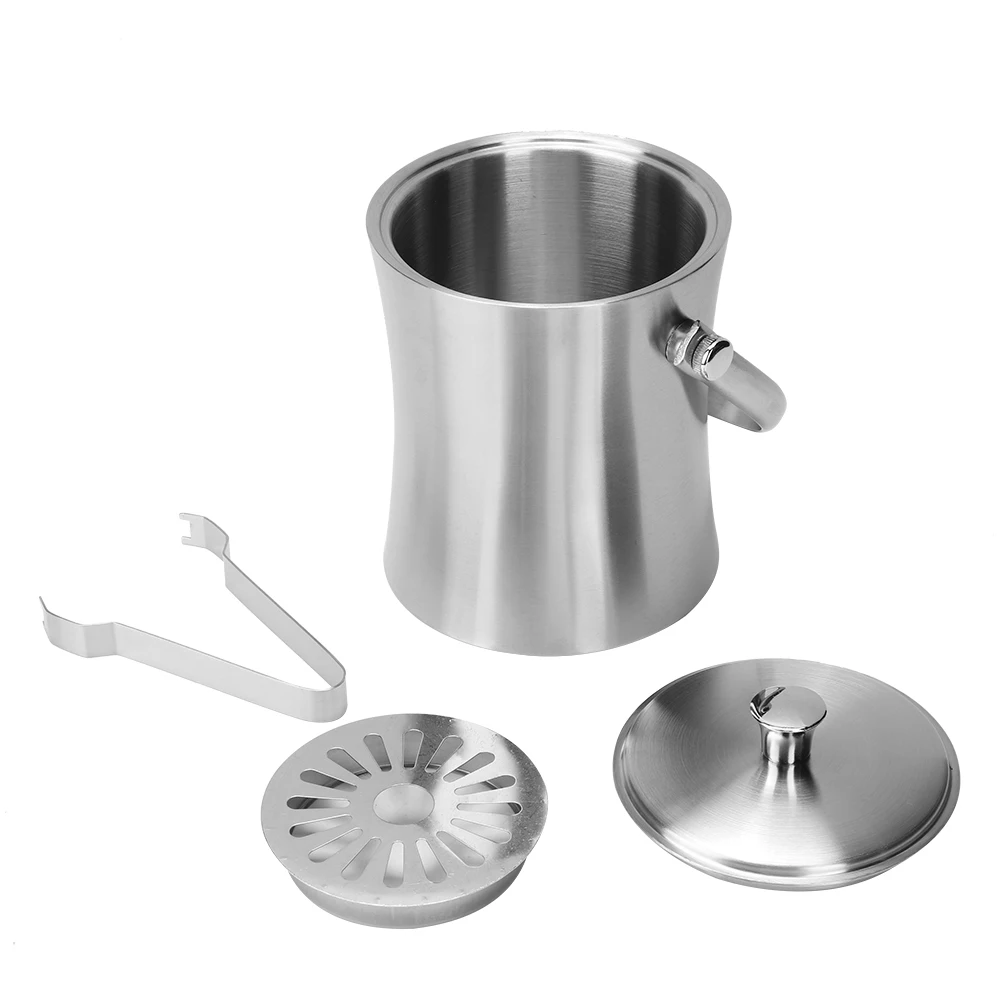 

1L Household Stainless Steel Ice Bucket Container Beer Champagne Barrel Bottle Wine Utensils