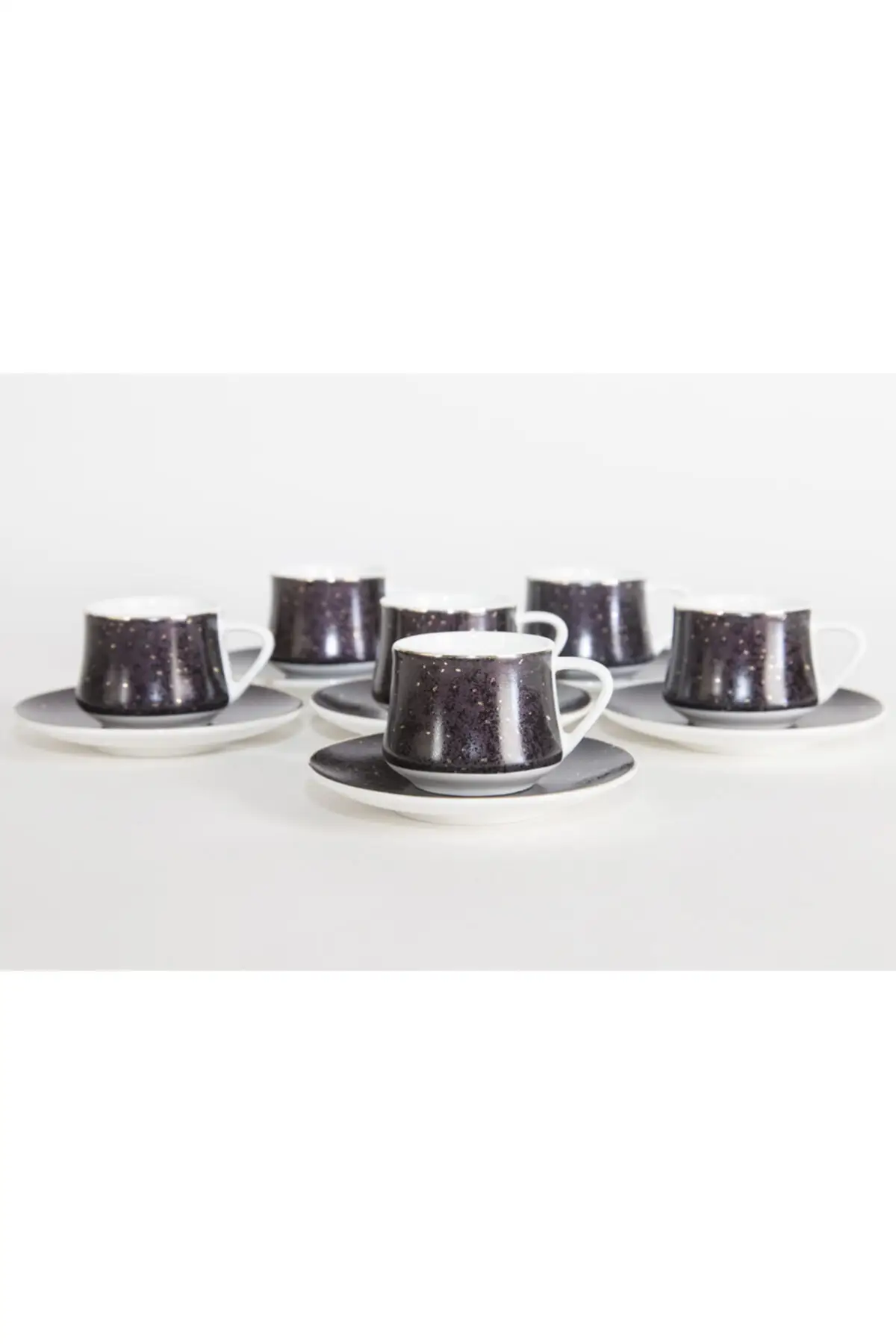 

Set of 6 Porcelain English Coffee Cup Set Dot Patterned
