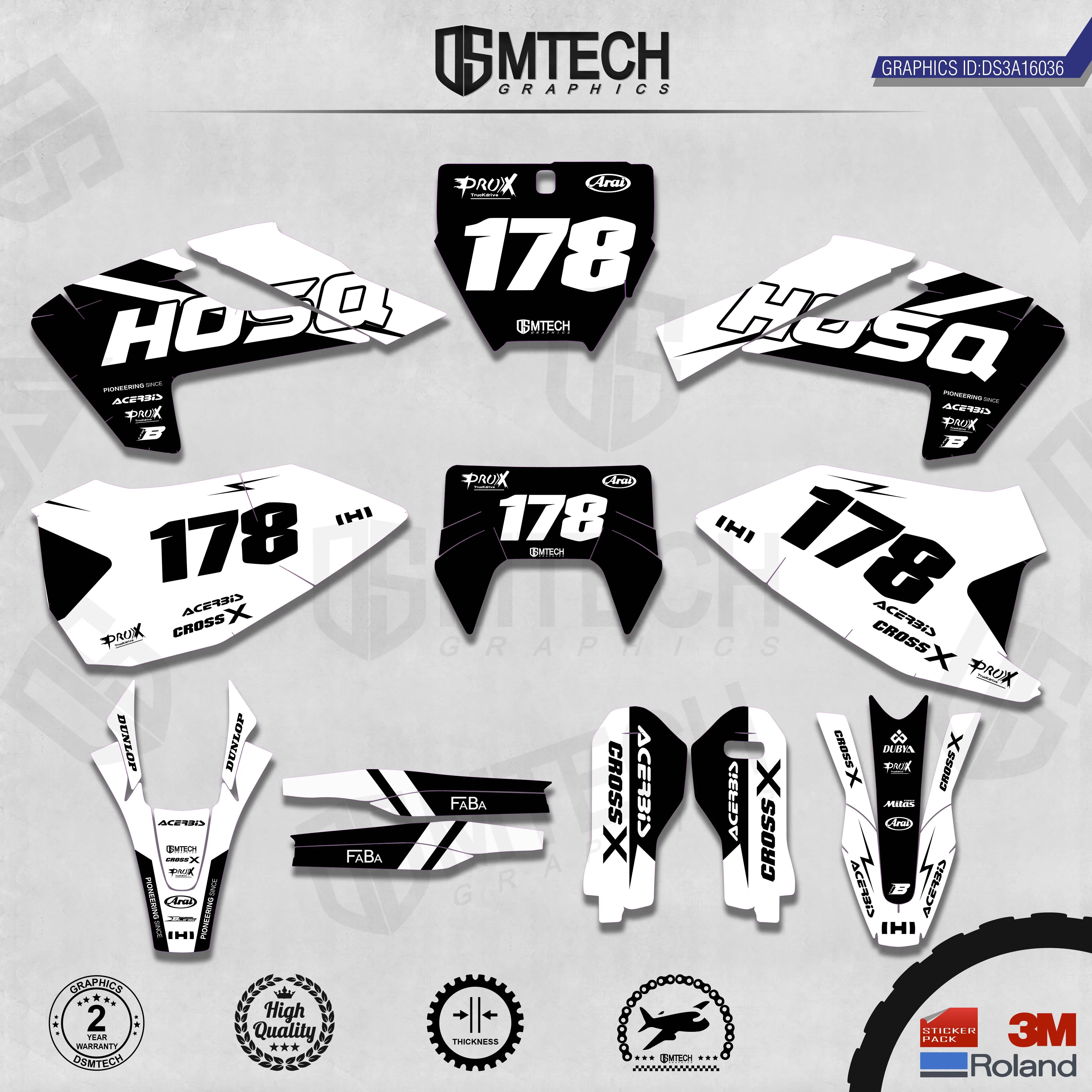 DSMTECH Customized Team Graphics Backgrounds Decals 3M Custom Stickers For TC FC TX FX FS 2016-2018  TE FE 2017-2019  036
