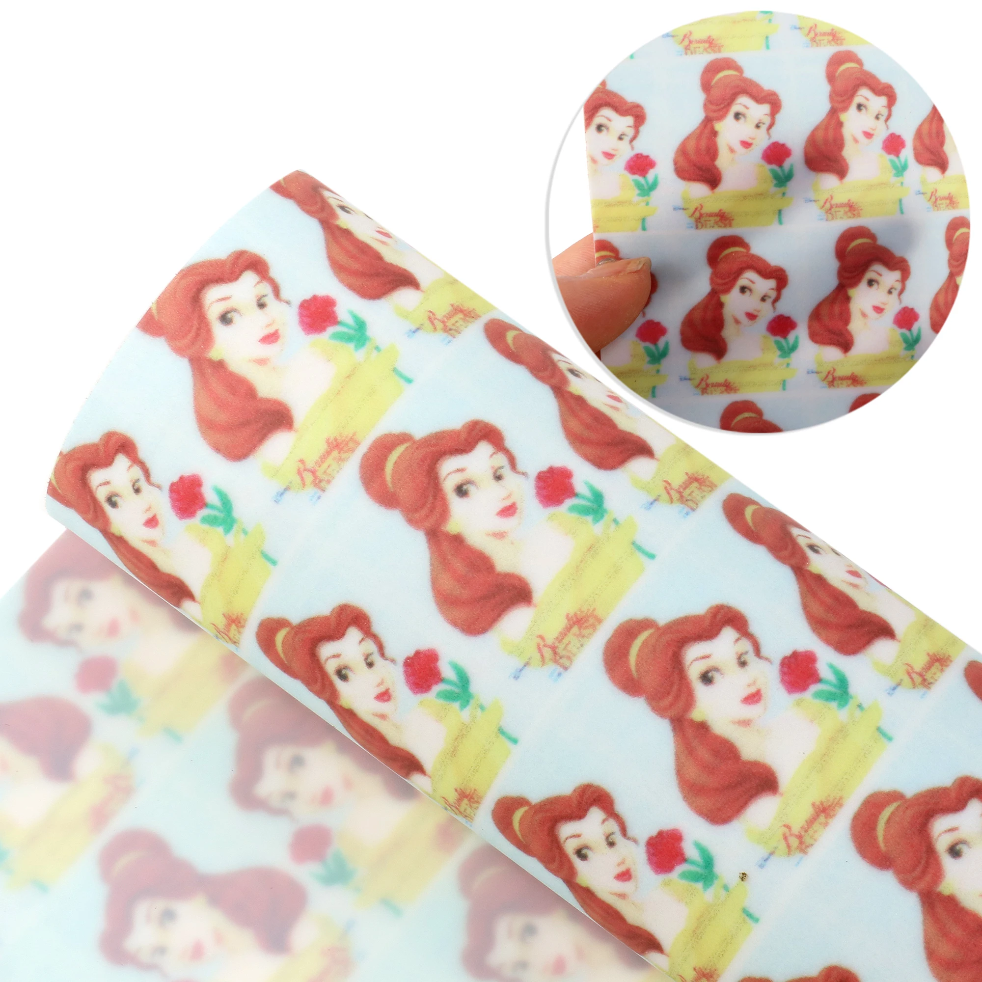 Disney 20*33 см мультяшная принцесса Bella Желейная Синтетическая кожа ткань для