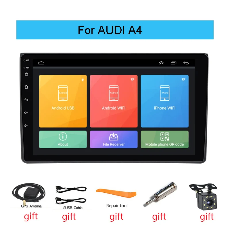 

Автомагнитола 2 Din, 9 дюймов, Android, GPS-навигация, мультимедийный плеер для Audi A4 B6 B7 Seat Exeo BT, стереоприемник, аудиоголовное устройство
