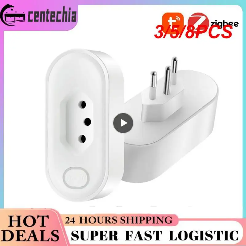

3/5/8PCS Intelligent Outlet Device Sharing Zigbee Brazil Gauge Socket Voice Control Power Monitoring Tuya Graffiti Brazil Socket